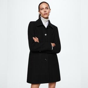 Mango Buttoned Wool Coat
